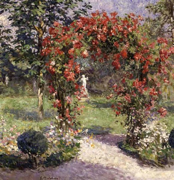 The Crimson Rambler Oil Painting by Gari Melchers