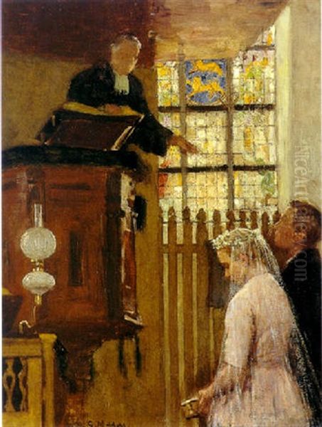 The Wedding Oil Painting by Gari Melchers