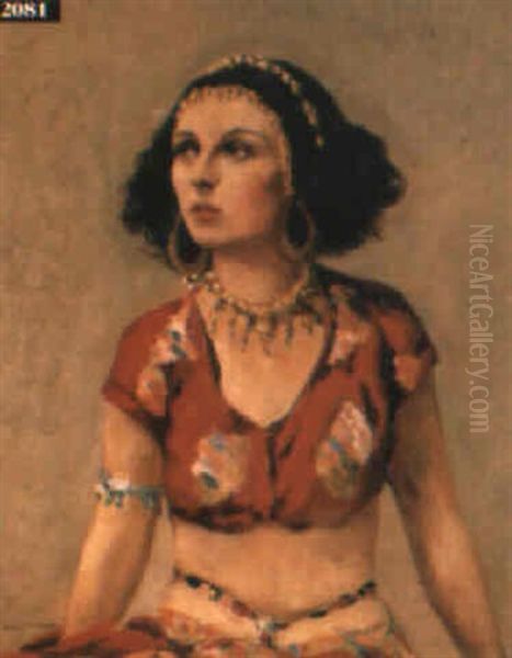 Gypsy Girl Oil Painting by Gari Melchers