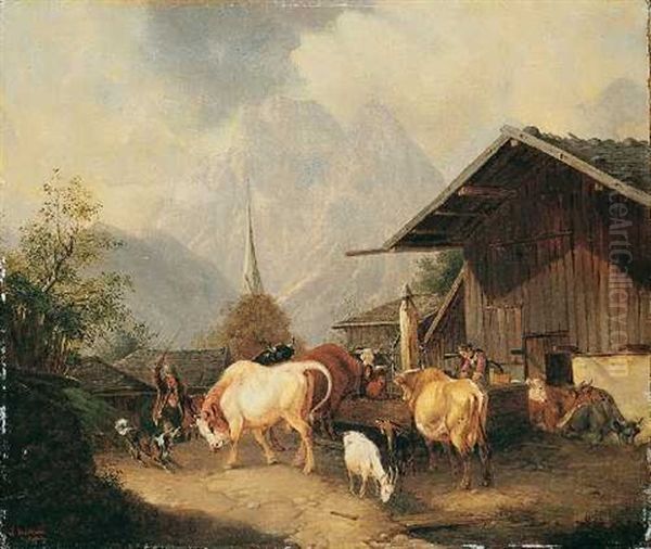 Dorftranke Oil Painting by Wilhelm Melchior