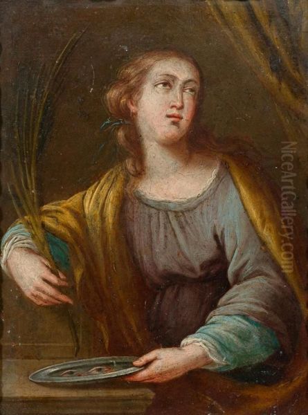 Die Heilige Lucia. Oil Painting by Jacopo Zanguidi, Called Jacopo Bertoija