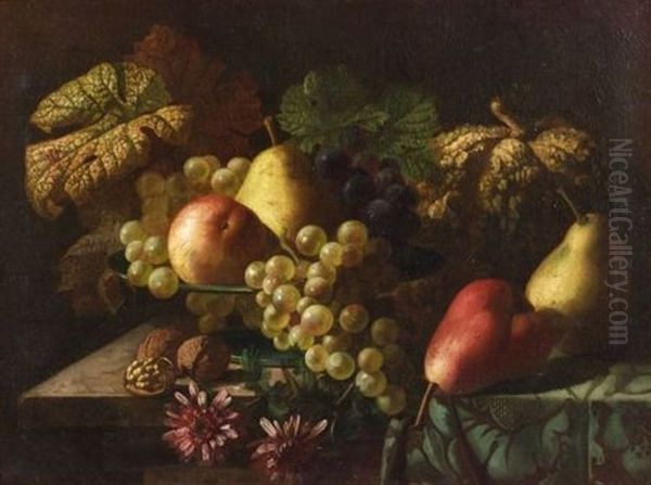 Ornate Still Life With Fruit Oil Painting by Luis Melendez