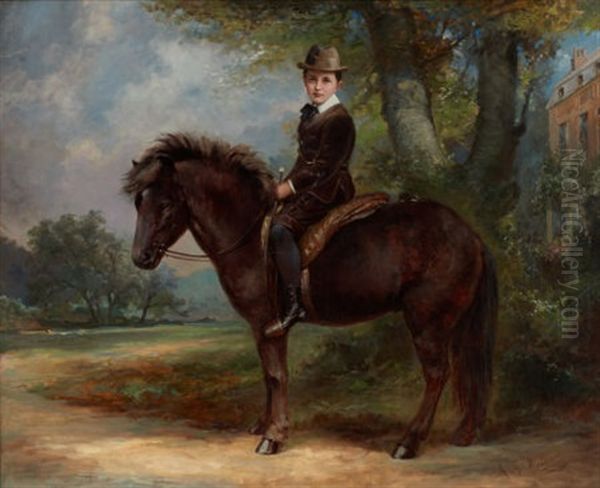 My New Pony Oil Painting by Arthur James Melhuish