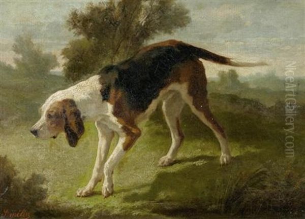 Der Jagdhund Oil Painting by Joseph Urbain Melin