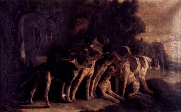 Meute De Chiens Oil Painting by Joseph Urbain Melin