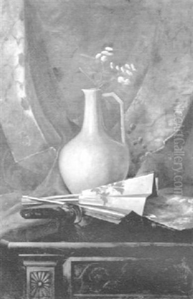 Oriental Still Life Oil Painting by Louis D. Meline