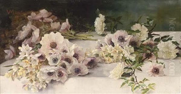 Summer Blooms On A Table Oil Painting by Victoria (Princess of Coburg) Melita