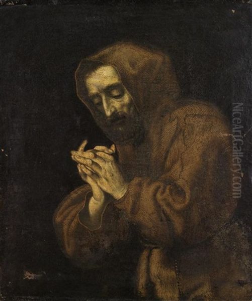 Saint Francois D'assise En Priere Oil Painting by Claude Mellan