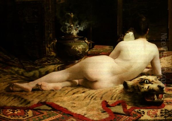 Femme Etendue Au Harem by Henri Van Melle