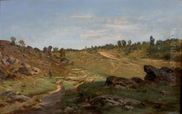 Paysage De Campagne Anime by Leon-Auguste Melle