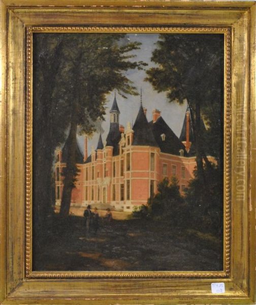 Le Chateau De La Hulpe Oil Painting by Leon-Auguste Melle