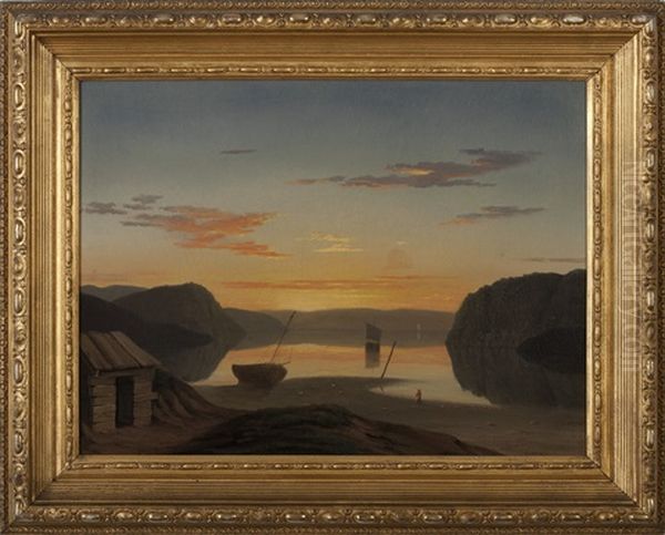 Fanciful View Of Mount Desert And The Entrance To Somes Sound Oil Painting by Mary Blood Mellen