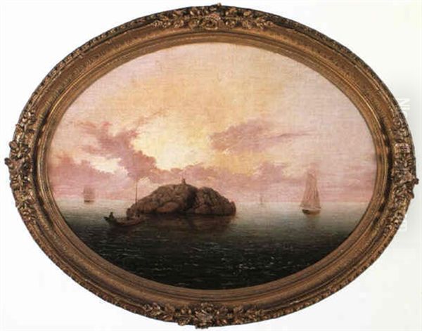 Ships Off Halfway Rock/off Gloucester, Massachusetts Oil Painting by Mary Blood Mellen