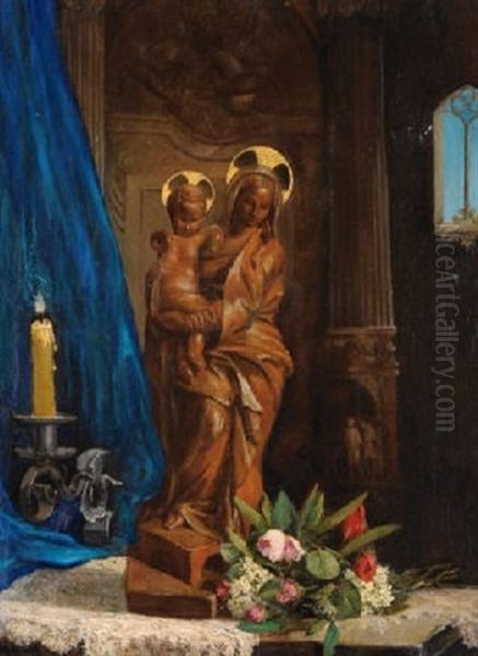 Vierge A L'enfant Oil Painting by Xavier Mellery