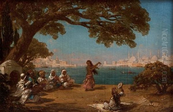 View Of The Bosphorus Oil Painting by Antoine Ignace Melling