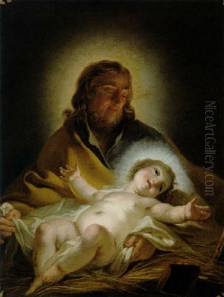 Der Heilige Joseph Mit Dem Jesusknaben by Joseph Melling