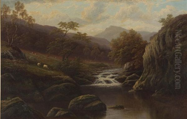 On The Lledr North Wales Oil Painting by William Mellor