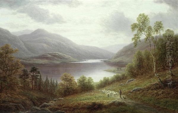 Thirlmere From The Hills, Cumberland Oil Painting by William Mellor