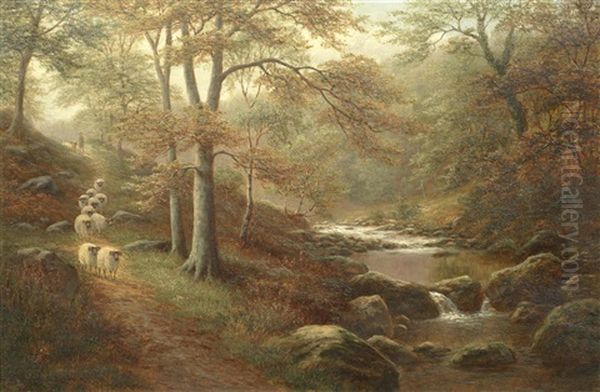 On The Wharfe, Near Barden Tower, Bolton Woods, Yorkshire'; 'kex Beck, Near Beamsley, N Yorkshire', A Pair 41.3 X 61cm (16 1/4 X Oil Painting by William Mellor