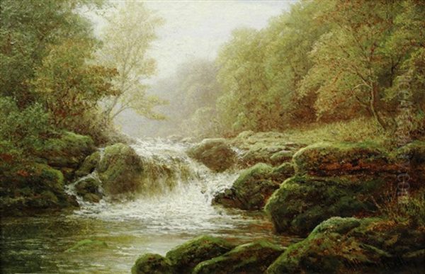 'on The Wharfe, Bolton Woods, Yorkshire'; 'on The Greta, Brignal Bank', A Pair Oil Painting by William Mellor