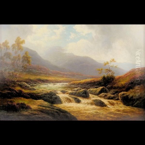 A Mountain Stream Oil Painting by William Mellor