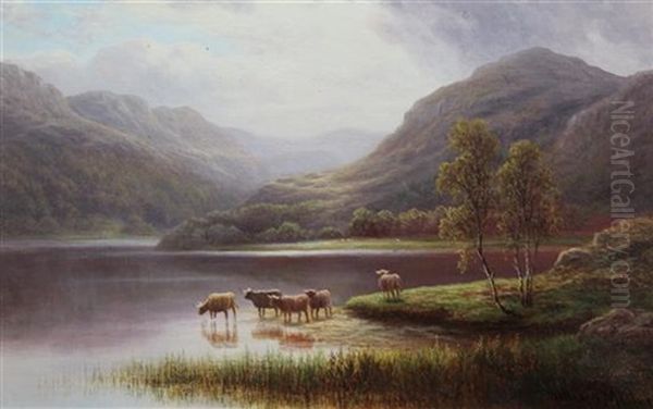 A Bit Of Derwentwater, Cumberland Oil Painting by William Mellor