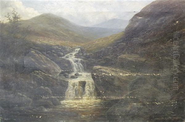 A Moorland Stream (+ 2 Others; 3 Works) Oil Painting by William Mellor