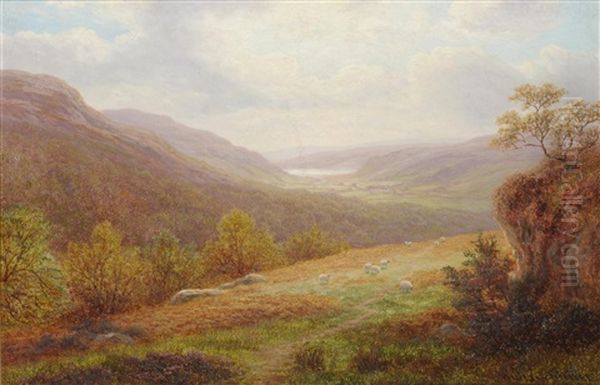 On The Burbage Moors Nr Grindleford, Derbyshire; Nidd Valley From The Moors Nr Lofthouse, Yorkshire (pair) Oil Painting by William Mellor