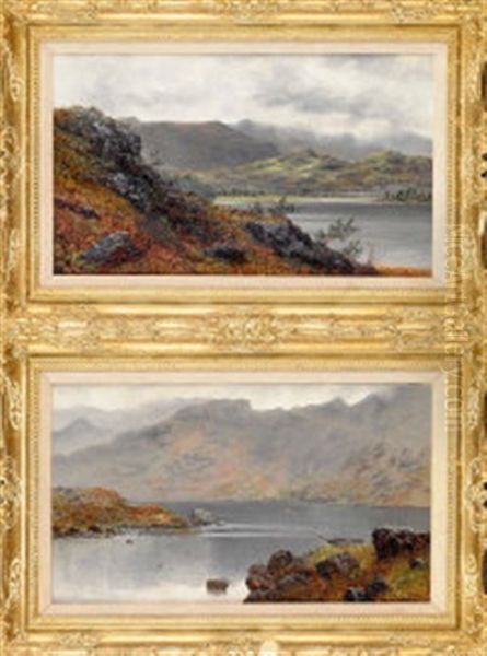 Easdale Tarn Nr. Grasmere, Westmorland And Rydal Water, Ambleside, Westmorland (pair) Oil Painting by William Mellor