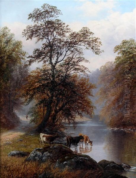 On The Wharf, Bolton Woods Oil Painting by William Mellor