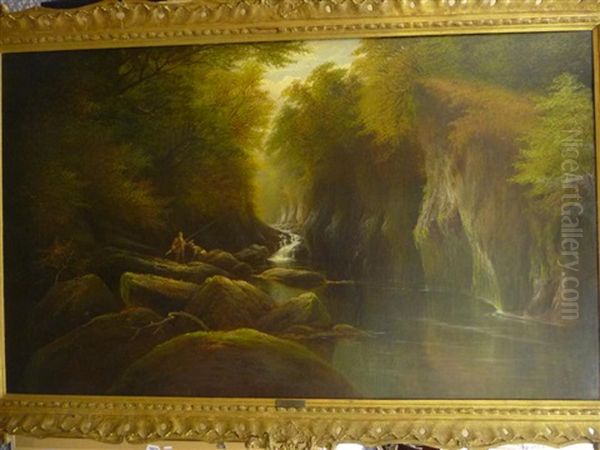 The Fairy Glen, Betw-y-coed Oil Painting by William Mellor