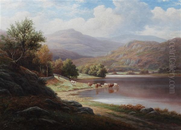 Silver Howe From Rydal Lake, Westmoreland Oil Painting by William Mellor