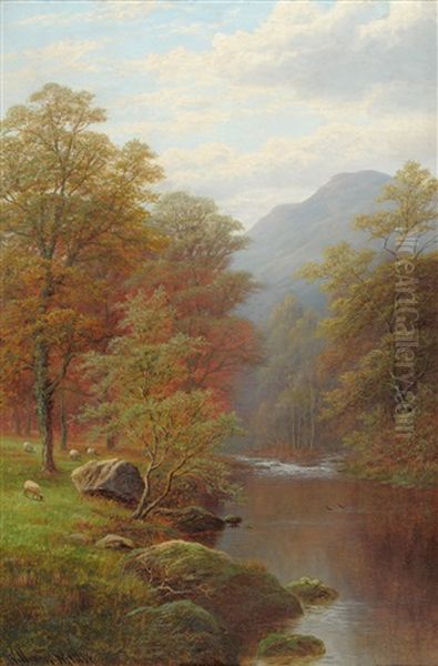 On The Rothay, Westmorland, Near Ambleside Oil Painting by William Mellor