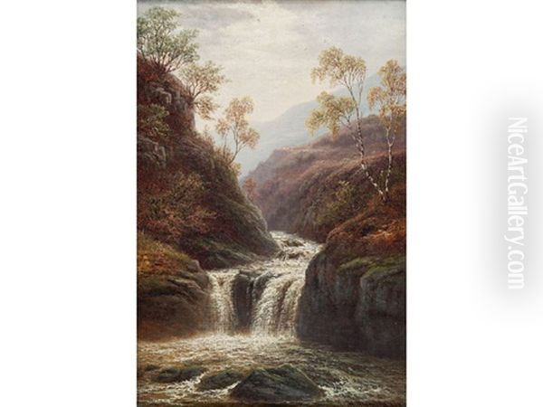 Postorth Ghyll; Mountain Stream, Nr. Capel Curig, North Wales (pair) by William Mellor