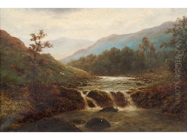 On The Rothay, Westmorland Oil Painting by William Mellor