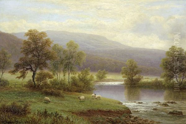 On The Wharfe Near Beamsley, Yorkshire Oil Painting by William Mellor