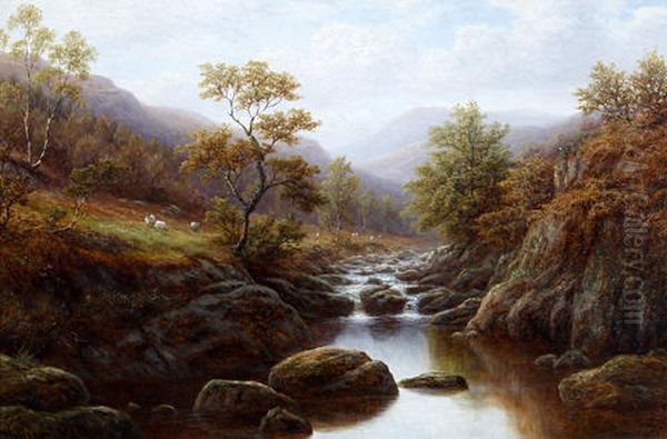 On The Wharfe, Yorkshire (+ Autumn On The Lledr, North Wales; Pair) Oil Painting by William Mellor