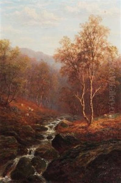 Mountain Stream, Near Capel Curig, North Wales (+ On The Scandale, Near Ambleside, Westmoreland, Pair) Oil Painting by William Mellor