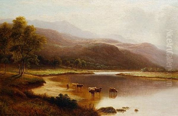 On The Glaslyn, North Wales (+ Beamsley Beacon From The Wharfe; Pair) Oil Painting by William Mellor