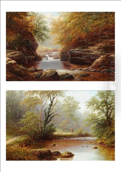 Bolton Woods, Yorkshire (+ On The Greta, Ingleton; Pair) Oil Painting by William Mellor