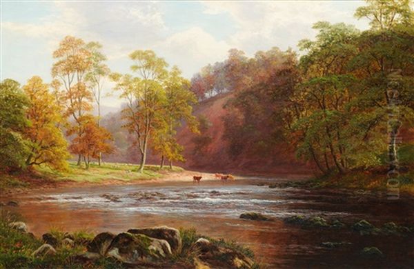 Scar From The Wharfe, Bolton Abbey Oil Painting by William Mellor