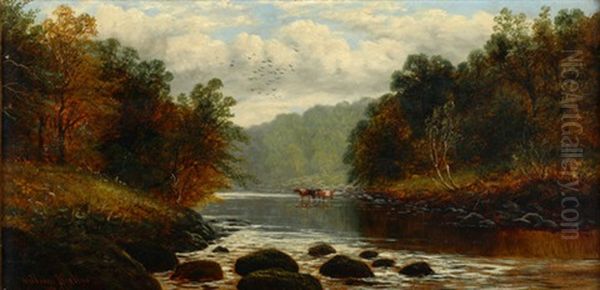 Spatsommerliche Landschaft Mit Flus (+ Another, Similar; Pair) Oil Painting by William Mellor