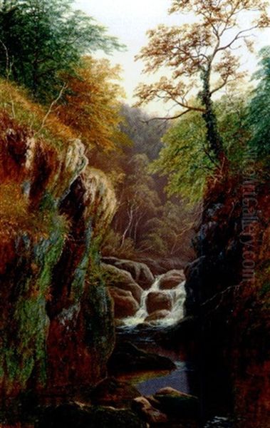 On The Lledr (+ On The Machno, North Wales; Pair) Oil Painting by William Mellor