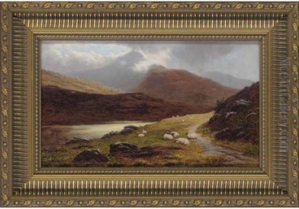 On The Hills Near Ambleside, Westmorland (+ Grasmere Lake, Westmorland; Pair) Oil Painting by William Mellor