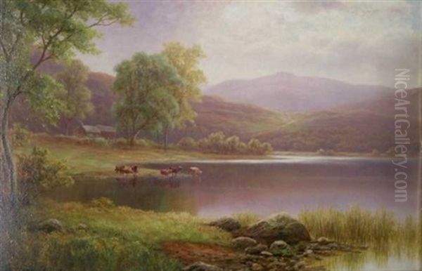 Derwentwater (+ Rydal Lake; 2 Works) Oil Painting by William Mellor