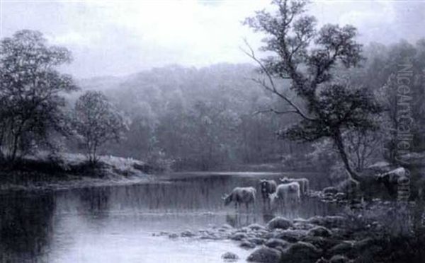 Bow Ghyll, Near Ilkley (+ On The Nidd, Near Knaresborough; Pair) Oil Painting by William Mellor