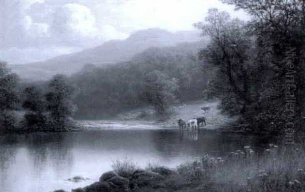 On The Llugwy, North Wales Oil Painting by William Mellor