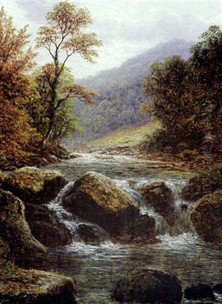 Vista Cerca De Barnard Castle (the Greta, Rokeby; Near Barnard Castle) Oil Painting by William Mellor