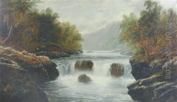 A View Of The Greta, Barnard Castle Oil Painting by William Mellor