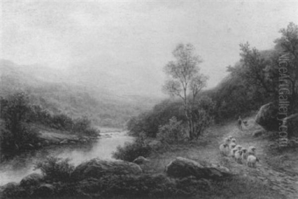 On The Wharfe Near Bolton, Yorkshire Oil Painting by William Mellor